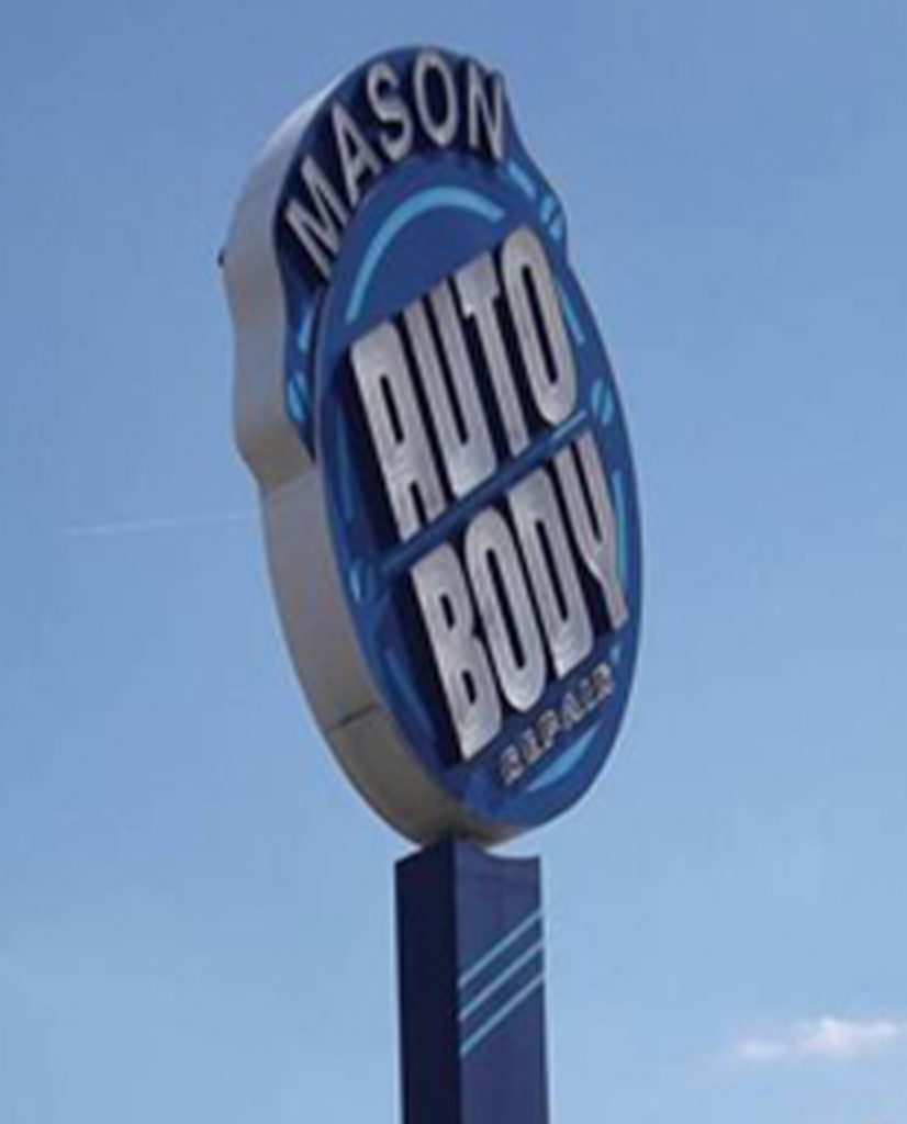 mason auto body sign